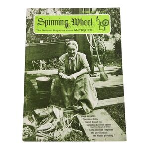 1972 Spinning Wheel National Antique Magazine Pin Cushion Dolls Biscuit Tins